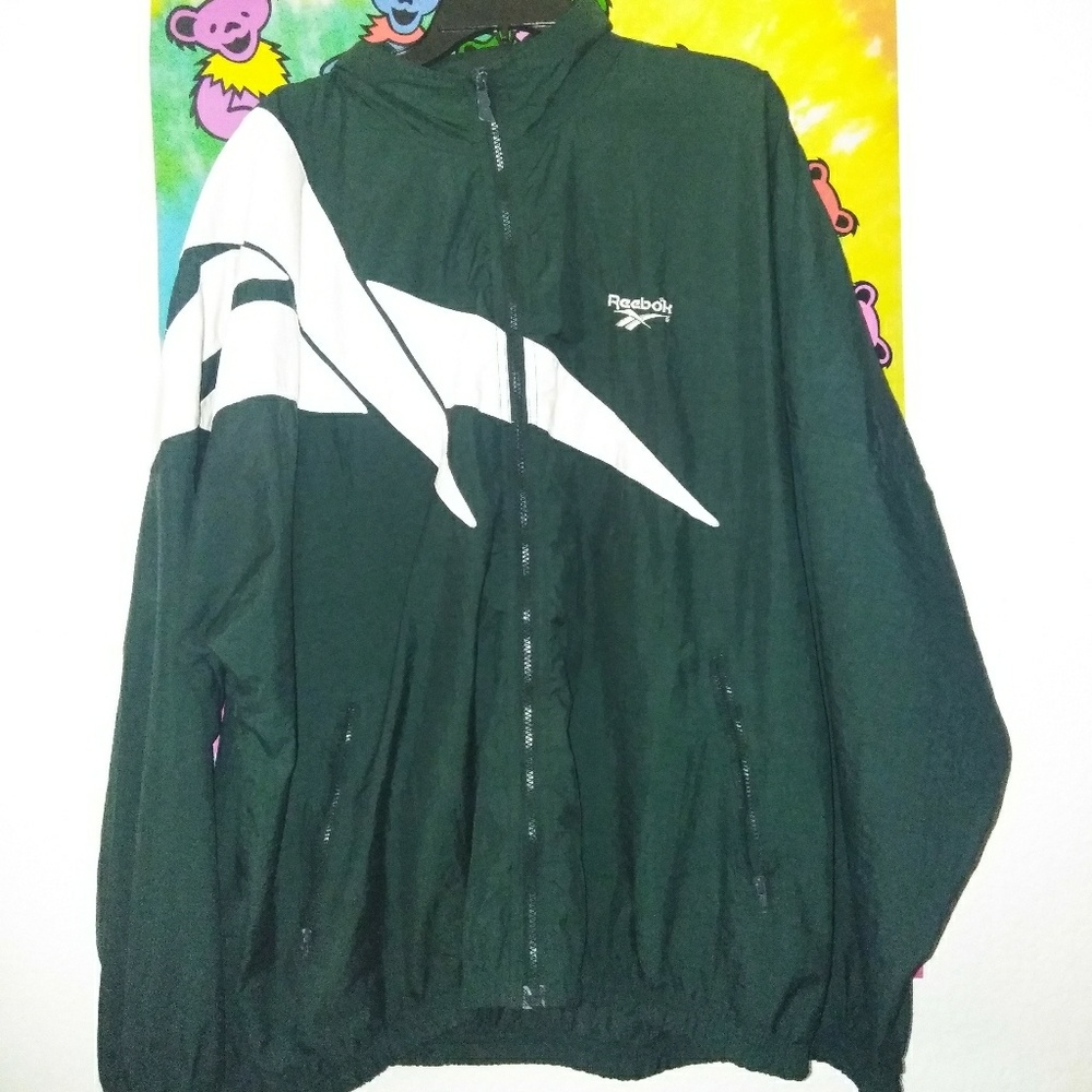 Vintage green Reebok windbreaker